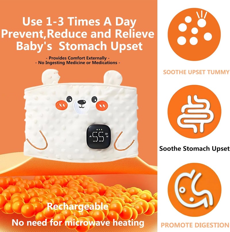 ISANPAN New Generation Baby Colic and Gas Relief - Baby Heating/Vibrating Tummy Wrap,Slight Vibration And Gentle Heat Relief of Upset Stomach And Helps Baby Fall Asleep - Image 2